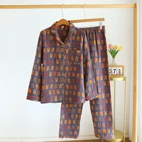 2026 Spring and Autumn New Couple Pajama Set 100% Cotton Long Sleeve Pants for Men and Women Two Piece Cute Home Furnishings - Image 3