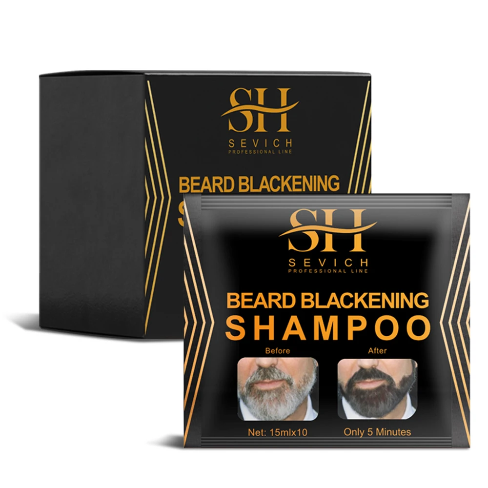 Shampoo per tinture per capelli naturali per barba Shampoo portatile per baffi con crema colorante per annerimento rapido istantaneo da 5 minuti per uomo