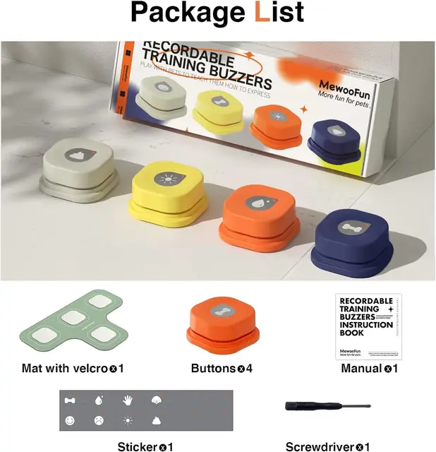 MEWOOFUN Dog Button Record Talking Pet Communication Vocal Training Interactive Toy 3
