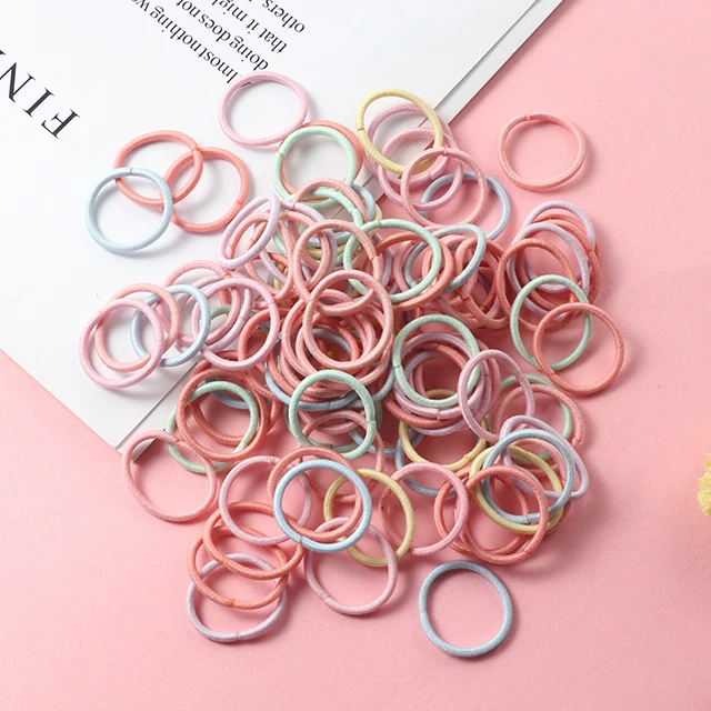 100PCS/Set Girl Hair Ring Children Ponytail Elastic rubber band hair band Hair Accessories girl Headband Scrunchie Headdress Set 100pcs-9