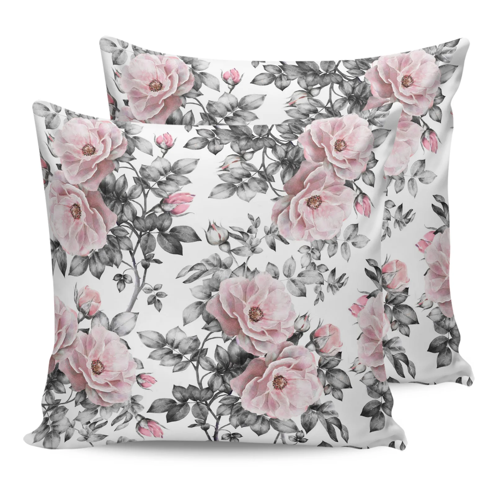 Cushion Cover Pink Flower Rose Vintage Throw Pillow Cover Sofa Car Home Decoration Pillow Cover