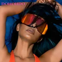 Lunettes de soleil surdimensionnées en métal sans bords, coupe-vent intégrées pour femmes, tendances Y2k, Design de marque de luxe, unisexe, UV400, 2025 3