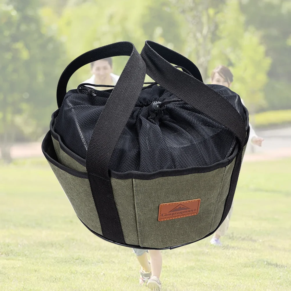 

Multifunctional Portable Dutch Oven Canvas Storage Pouch Storage Bags Cooking Utensils Organizer for Outdoor Activities BBQ A50