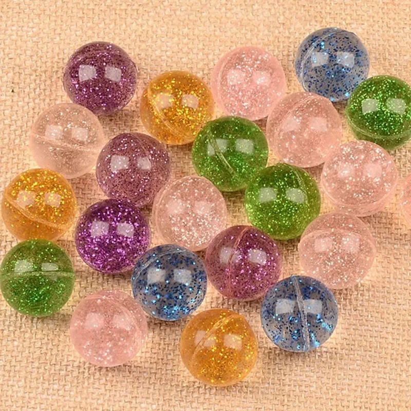 10pcs Children Bouncy Ball Toy Colored Bouncing Ball Rubber Outdoor Toys Sport Games Gold powder  Elastic Juggling Jumping Balls 5