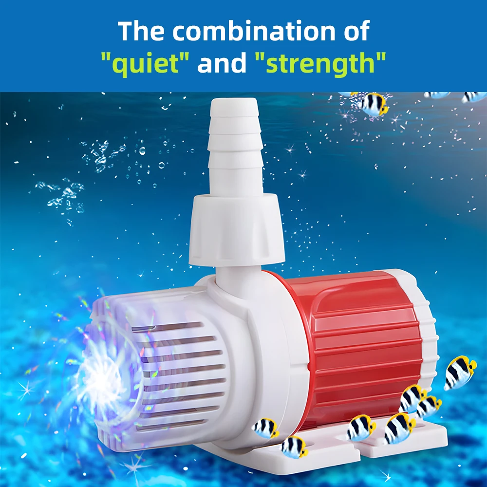 DC Aquarium Pump 20W 1000-1200L/H High Flow DC 12V Submersible Pump Ultra-Quiet 16.4ft Max Lift Booster Brushless Pump
