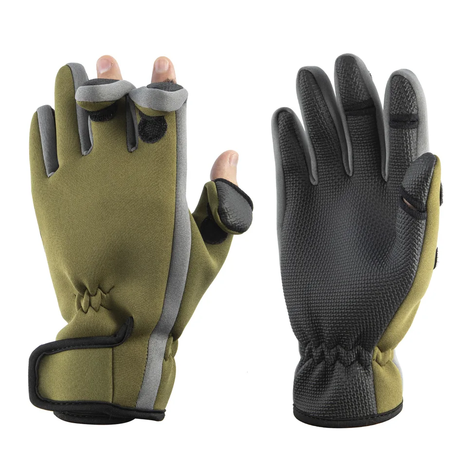Guanti Da Pesca Invernali A Tre Dita, Antivento E Impermeabili, Modello Militare, Taglie M/L/XL