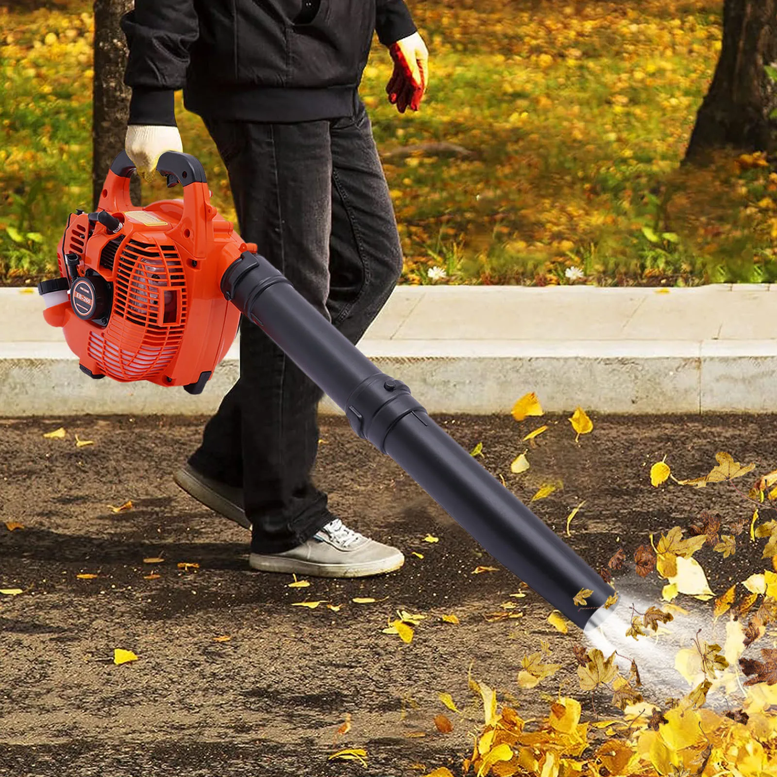 360&deg; 2-Stroke Protective Mesh Housing Gas Powered Leaf Blower Handheld Cordless Blower for Dust Blowing and Sanitation Cleaning