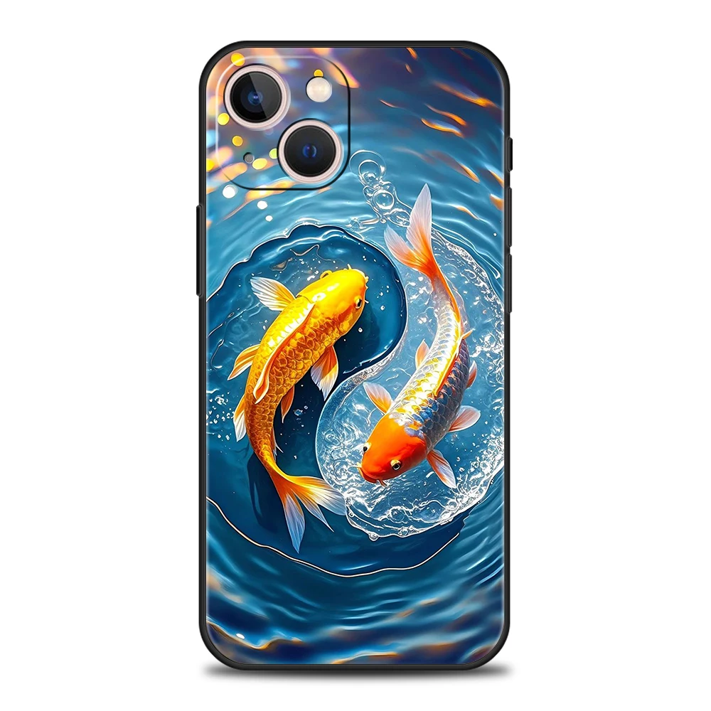 Artistic Koi Fish Carp Shockproof Phone Case - Soft TPU Shell Cover