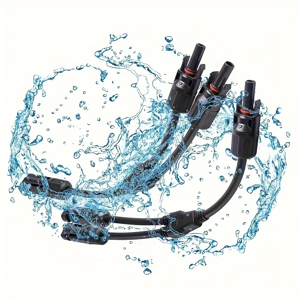 Description Picture 4 of itemPower Solar Connectors 30A Y-Branch Cable, Solar Cable Parallel Adaptor in Pair for Solar Panel 1*M/FF+1*F/MM black red Power