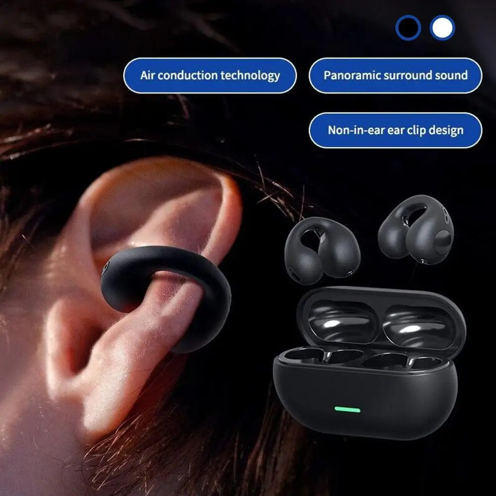 

Беспроводные наушники с Bluetooth 5,3, спортивные наушники с зажимом для ушей с долгим сроком службы, Универсальные Наушники унисекс для телефонов Samsung, Apple