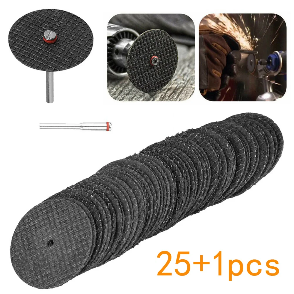 

26pcs 1/8" Cut-off Wheel Mandrel Fiberglass Cutting Discs Wheel Mini Circular Saw Blade Rotary Discs Saw Kit For Metal Wood Tool