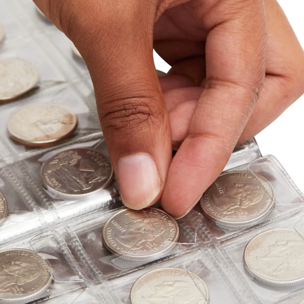 Coin Collection Holder Book for Collectors 240 Pockets Transparent PVC Penny Collection Album Display for 25mm/ for Coin Storage