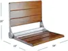 18" ADA Compliant Folding Serena Teak Wood Shower Bench Seat, Clear Coated for Extra Protection and Smooth Modern Finish 5