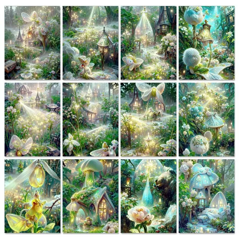 

GATYZTORY 60x75cm Painting By Numbers Forest Scenery DIY Coloring By Numbers Oil Drawing Canvas Paint Art Pictures Home Decor