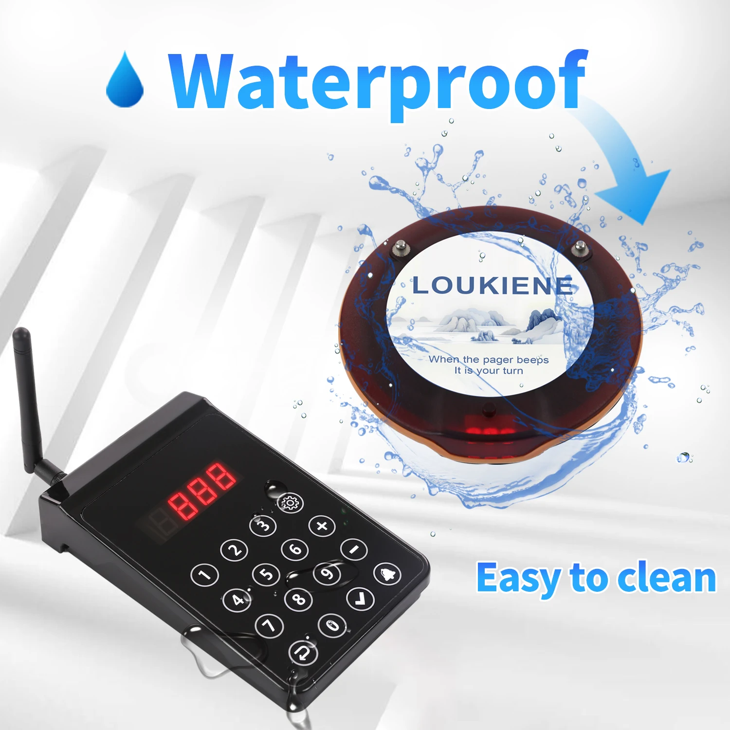 Wireless Restaurant Pager System Coaster Pager Calling System For Food Truck Cafe Shop Bar Waterproof and Break-proof