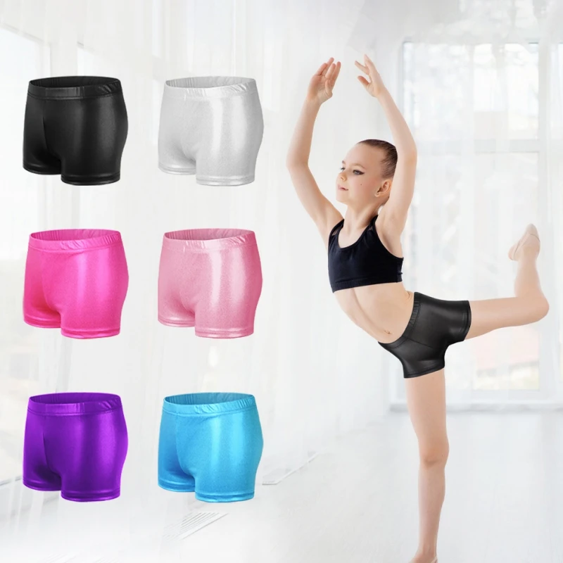 Bambini Ragazze Shiny Dance Shorts Bottoms Activewear Abbigliamento Per Bambini Per L'Estate Yoga Sport Allenamento Palestra Ginnastica Danza