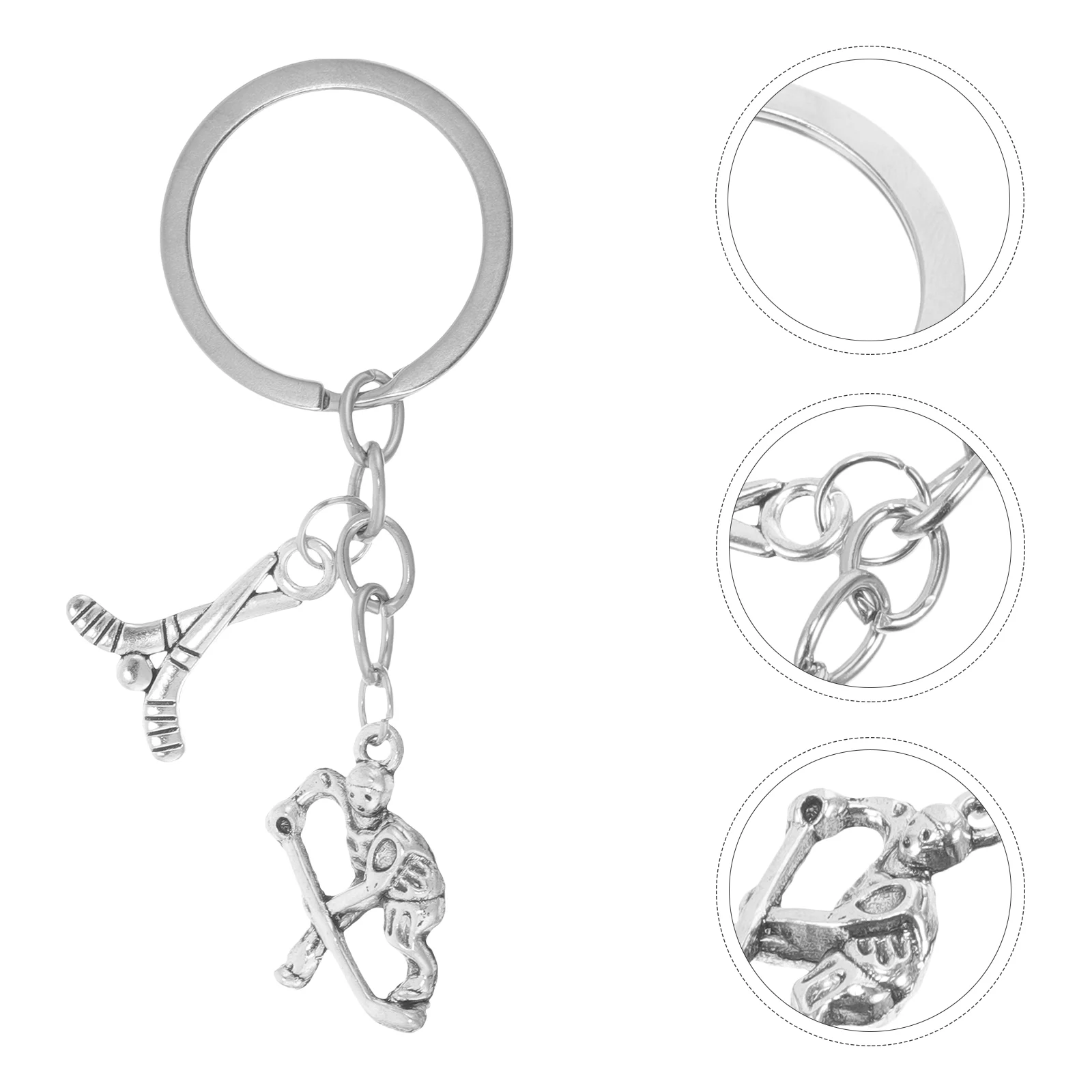 

Key Fob Commemorate Hockey Keychain Mother Key Player Pendants Metal for Boys
