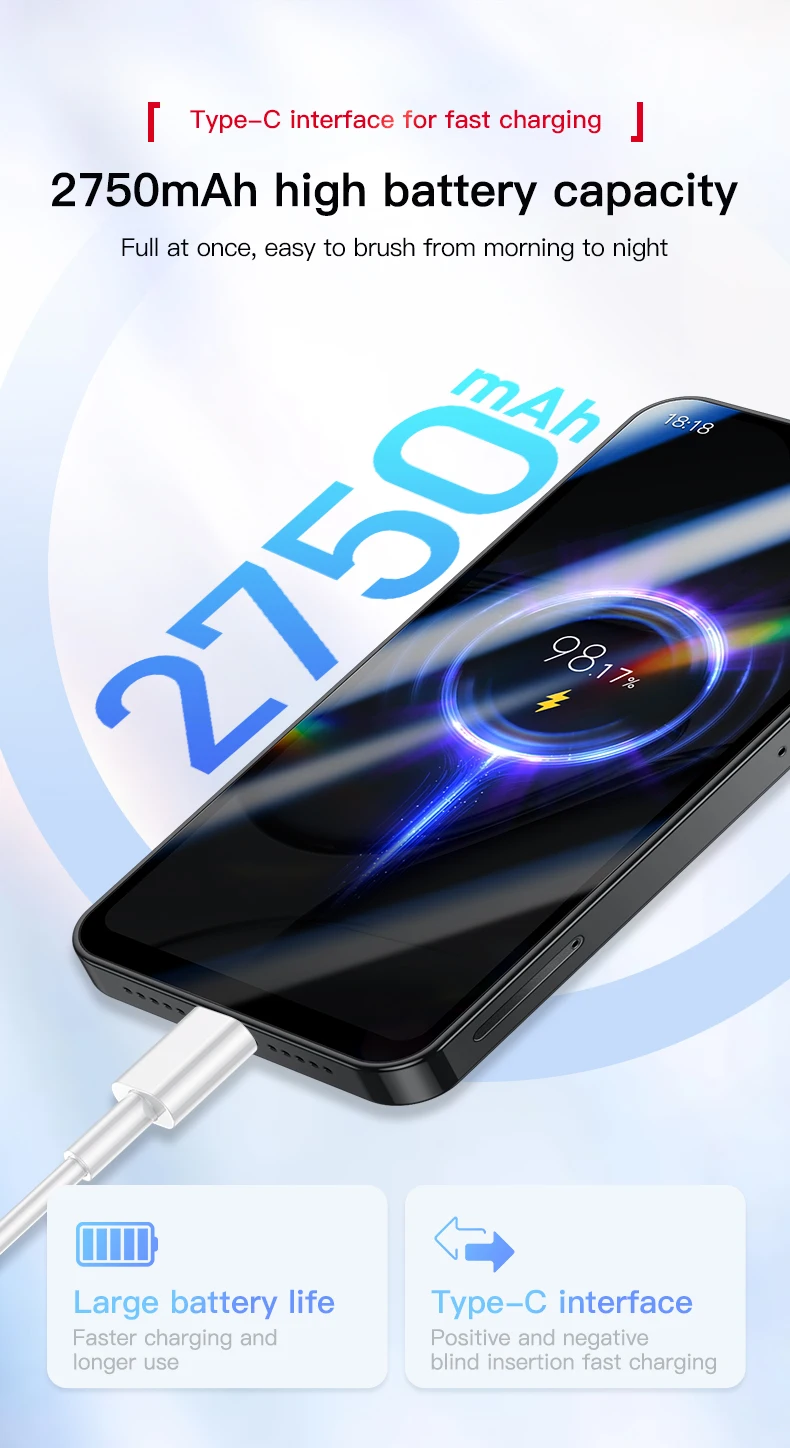 SOYES XS18 Pro Max Mini Смартфон, экран 4,3 дюйма, Android 2750, 2 Гб ...