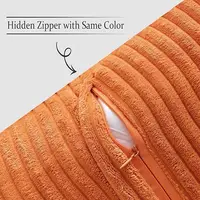 Broadside Ttriped Throw Cushion Cover 45x45cm Corduroy Pillow Covers with Splicing 18x18Inch Pillowcase for Sofa  Bed Livingroom 4