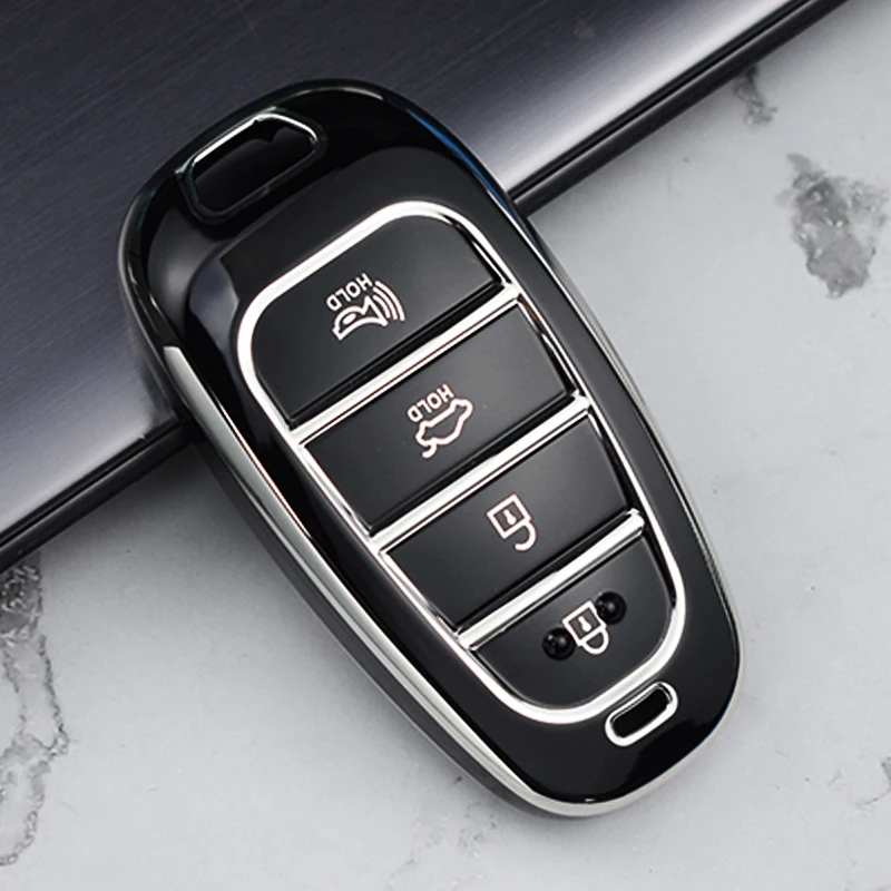 Ontto Car Key Fob Cover Fit For Hyundai Santa Fe Tucson 2022 Nexo NX4 - View #3