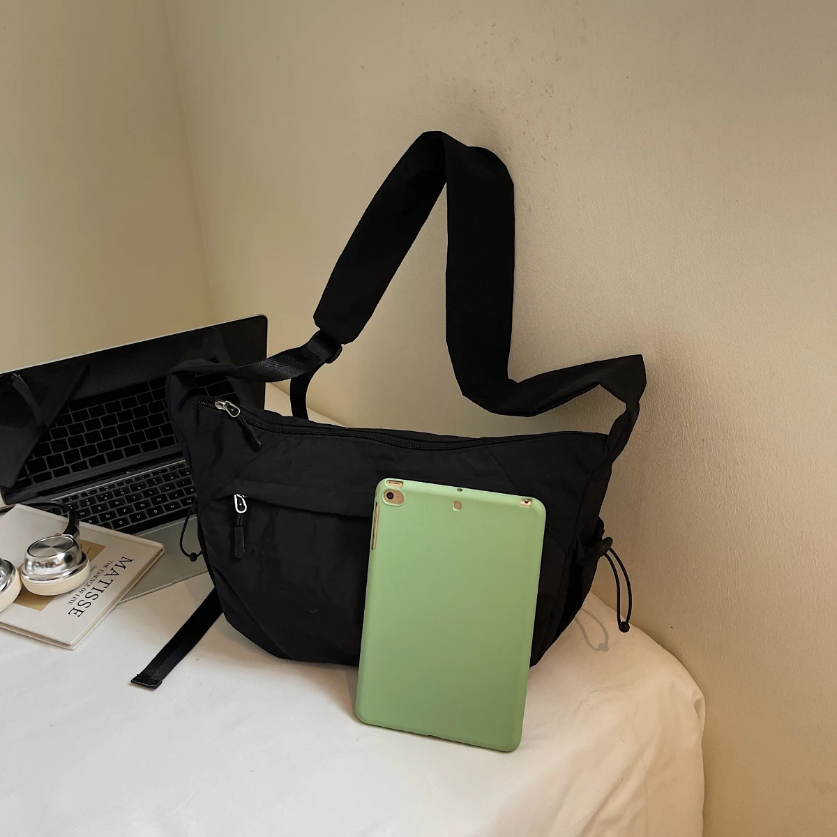 Japanese-Style Ultra-Light Waterproof Crossbody Bag Nylon Fabric Unisex Versatile Shoulder Bag Dumpling Bag Cycling Backpack Chest Bag Travel Hiking