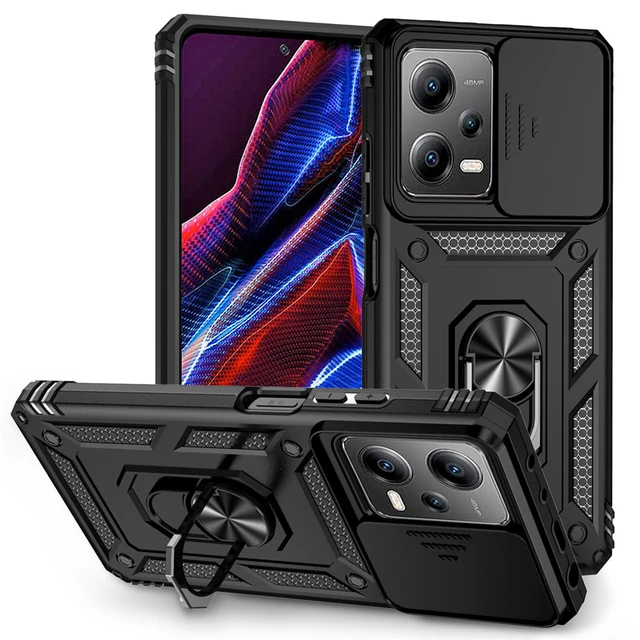 Slide Camera Lens Protect Case For Redmi Note 12 Pro 5G Shockproof Armor  Ring Holder Back Cover For Xiaomi Redmi Note12 5G Funda - AliExpress