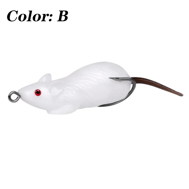 1Pcs Bionic Soft Rubber Mouse Frog Soft Tube Fishing Lures 60mm 11.5g 3D  Eyes Silicone Artificial Bait With Hooks Fishing Tackle