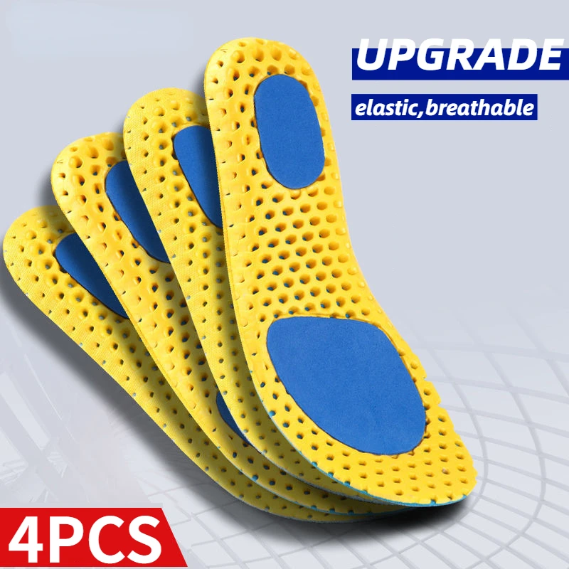 thumbnail image 1 of Plantillas de espuma viscoelástica para zapatos, 4 unidades, transpirables, antiolor, cómodas, elásticas, ortopédicas, unisex, 1 of 5