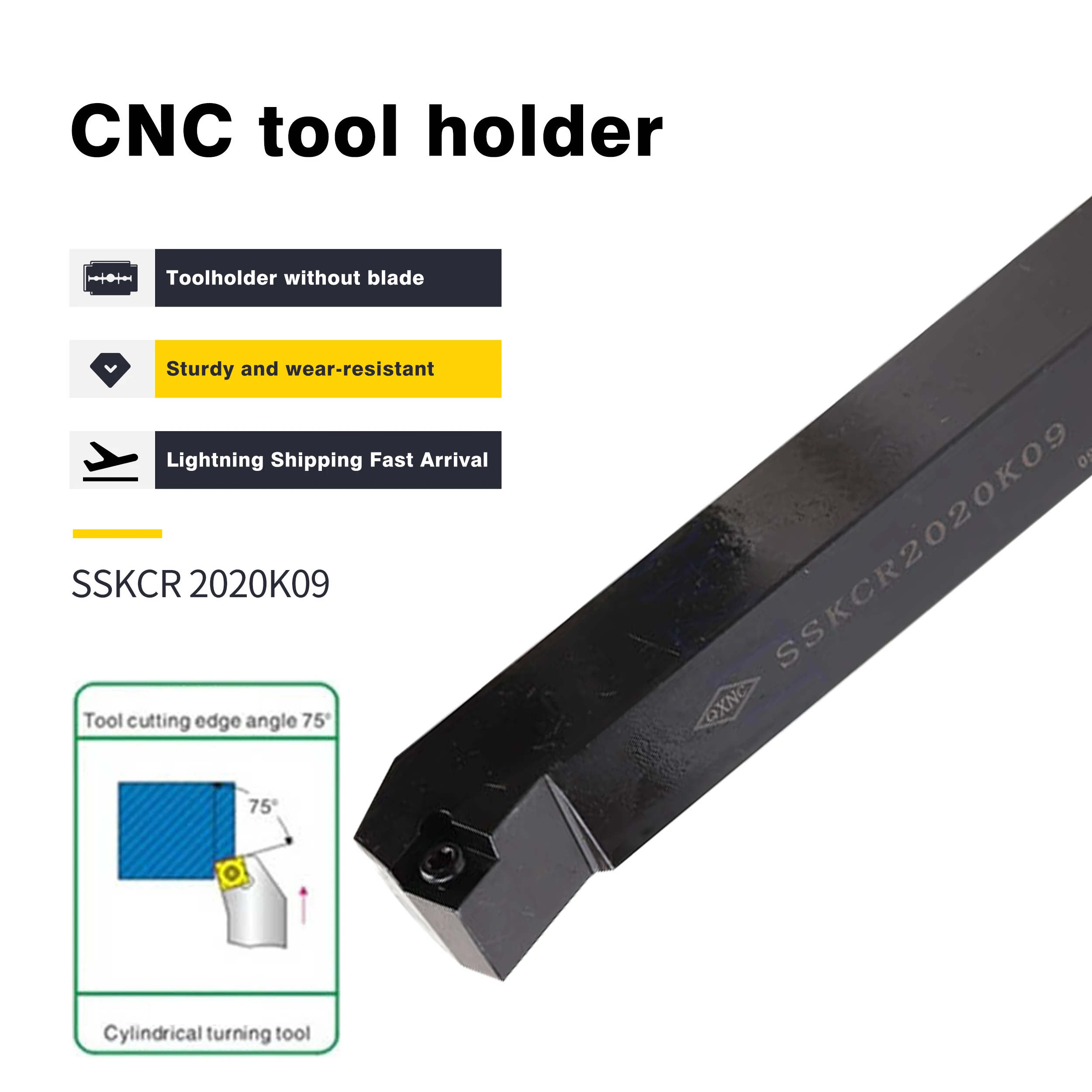 

75 градусов SSKCR1212H09 SSKCR1616H09 наружная рама для токарного станка SSKCR2020K09 SSKCR2525M09 SSKCR SSKCL держатель токарного станка с ЧПУ