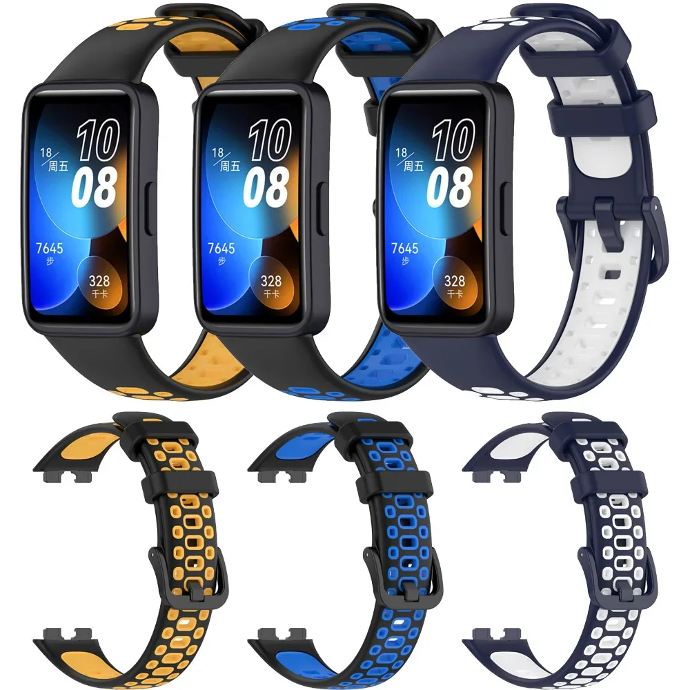 

Ремешок для часов Huawei Band 9, силиконовый цветной спортивный браслет для Huawei Band 8, Сменные аксессуары
