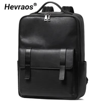 Men's Backpack Genuine Leather Large-capacity 15.6 Inch Laptop Bag Fashion Design Multiple Pockets Backpack Men School Bags 2