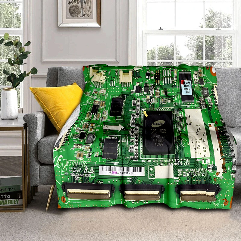 Flannel Throw Blanket King Queen Size for Living Room Sofa Couch Blanket Super Soft Lightweight Warm Electronic Component Fleece