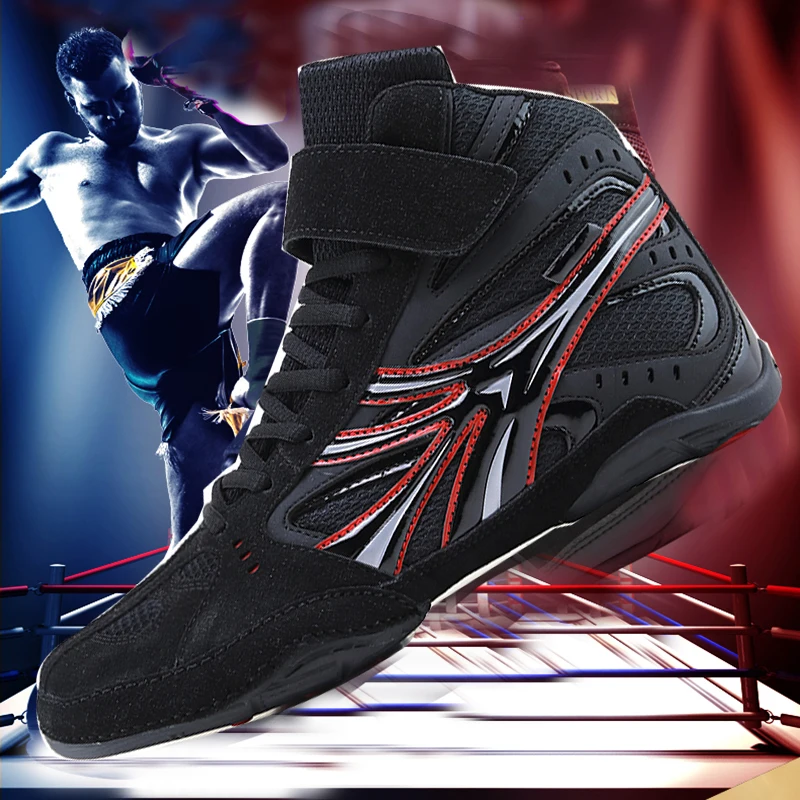 Professional Unisex Boxing Shoes Breathable Wear-Resistant Non-Slip Wrestling Shoes Fighting Sneakers Gym Training Footwear