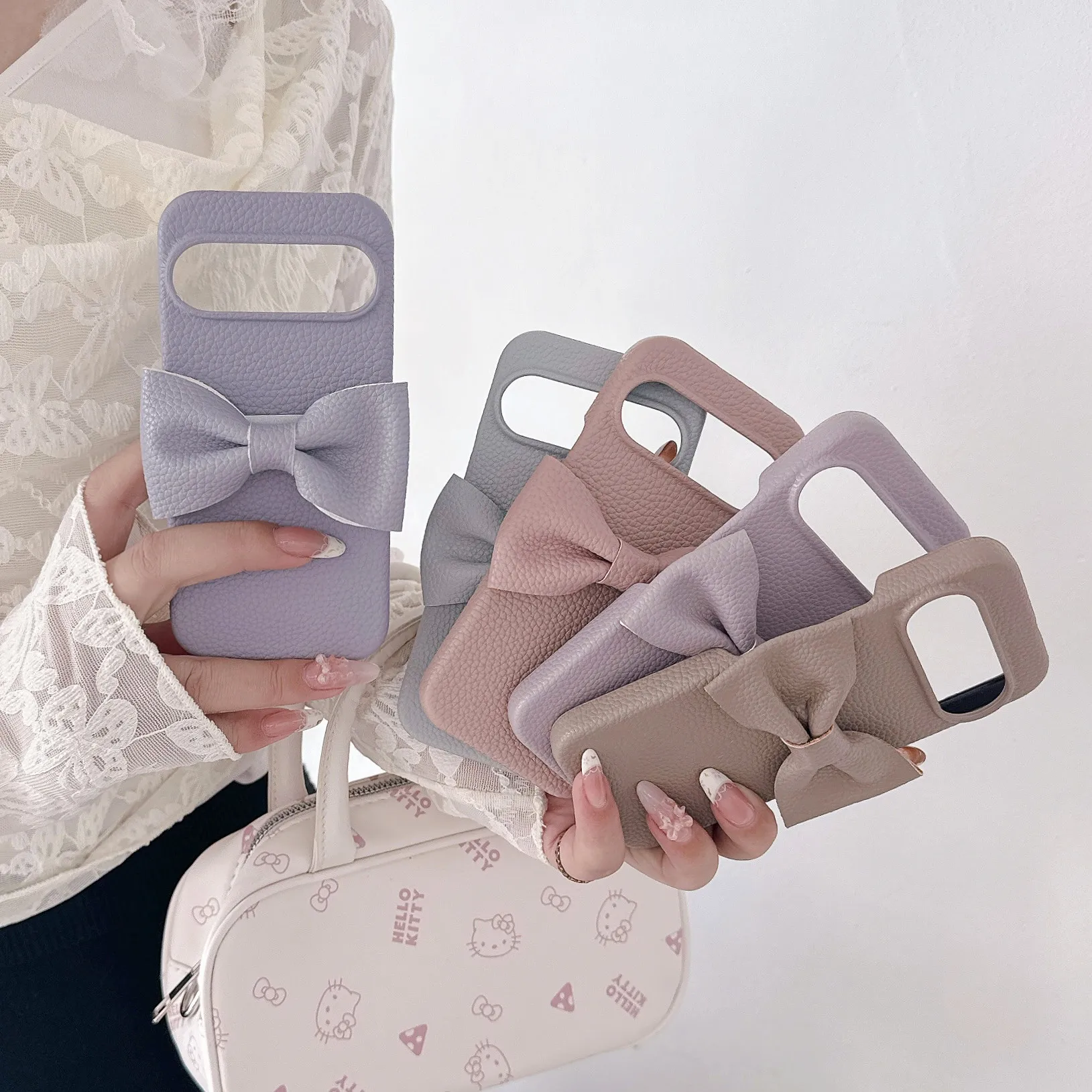 Elegant Fashion Leather Bow Stand Case Cover