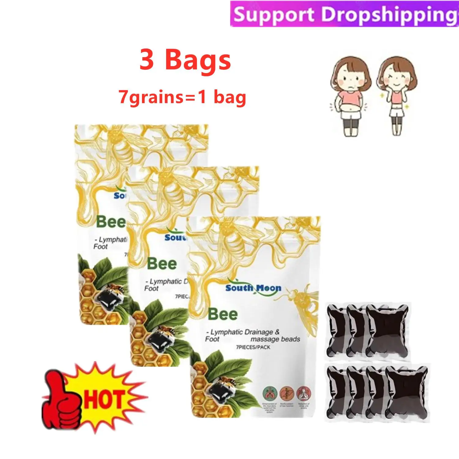 

21 Grains Bee Foot Soak Beads Effectively Promote Blood Circulation And Make Legs Slimmer Health Care
