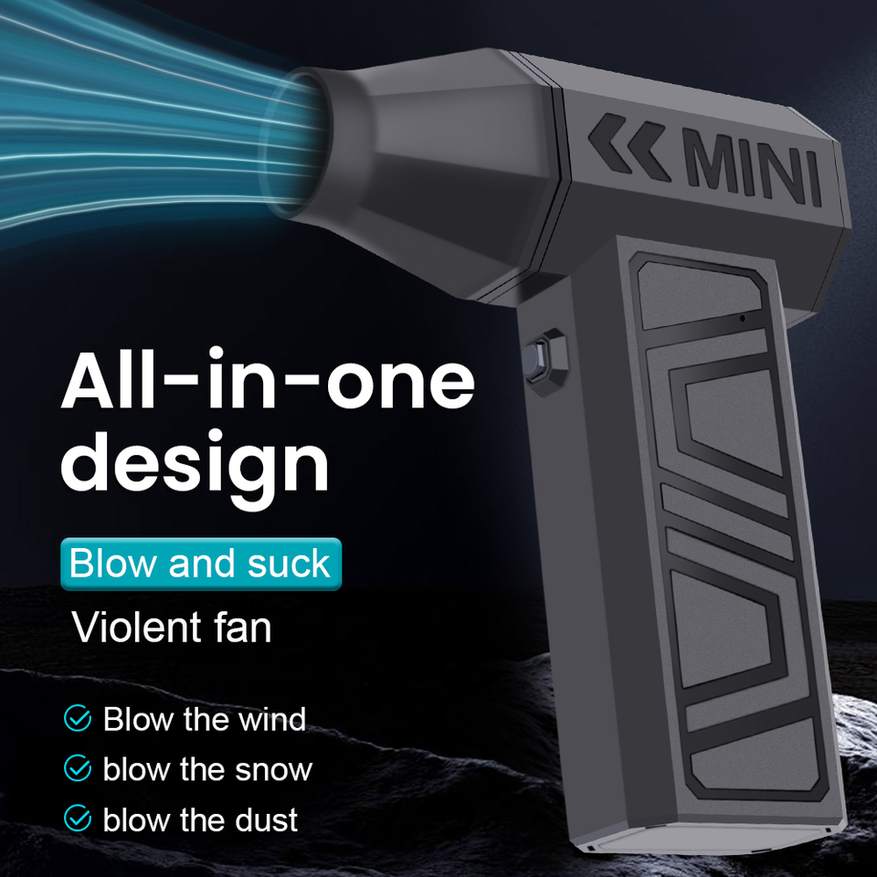 Type-C Charging Electric Air Duster Turbo Jet Fan 4 Gears adjustable Cleaning Blower Tool Car Blowing Snow