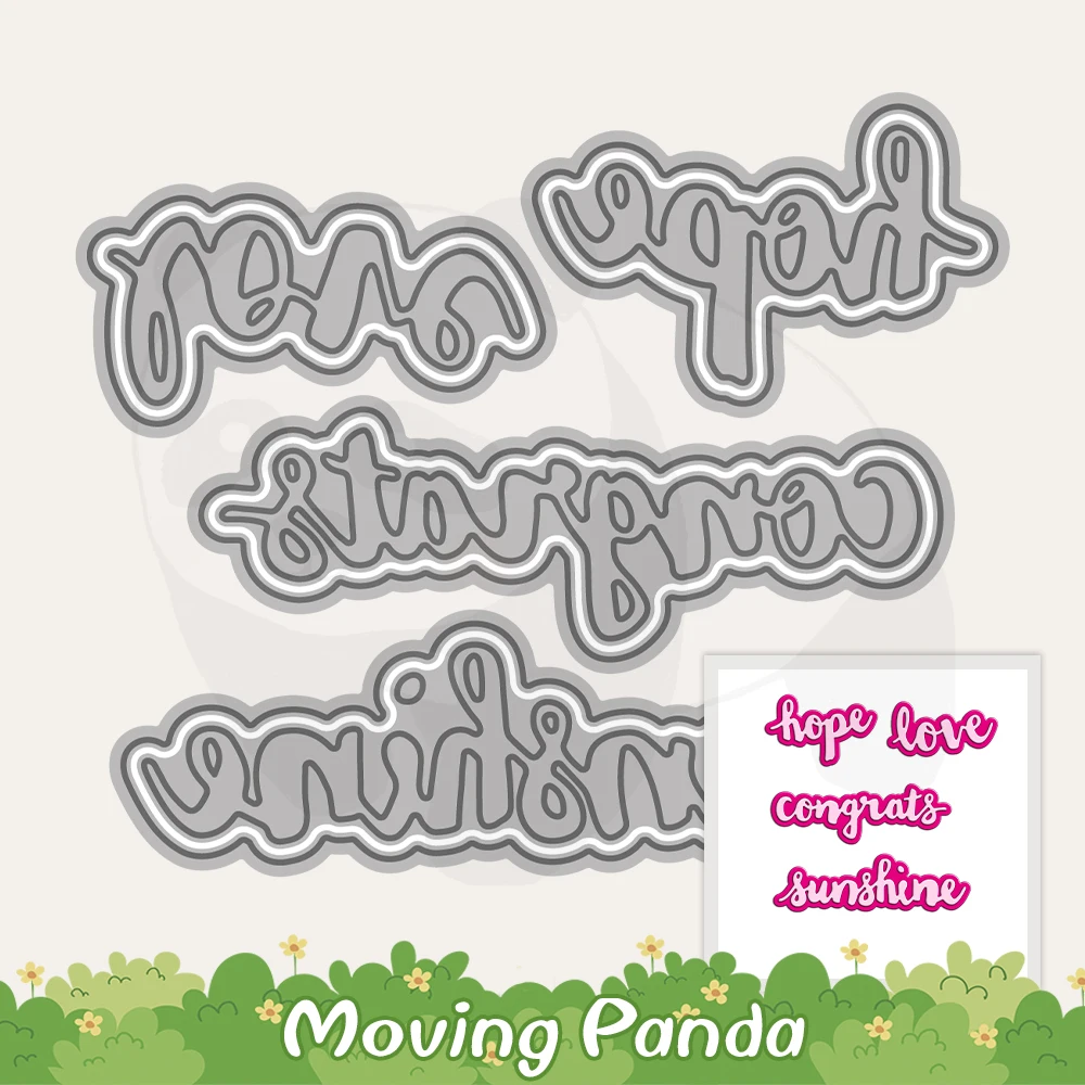 

Hope Love Congrats Sunshine Cutting Dies Set DIY Scrapbooking Supplies Metal Cut Dies Knife Mold Cards Albums Crafts Decor