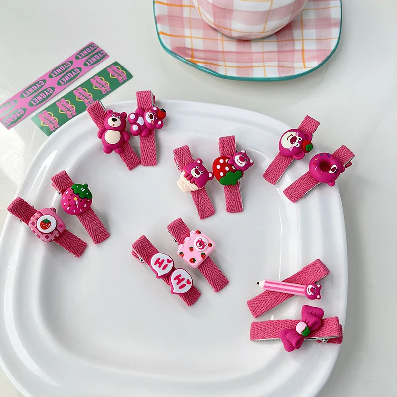 

Disney Cartoon Hair Clip Cartoon Character Lotso Themed Children's Hair Decoration Student Accessories Children's Birthday Gifts