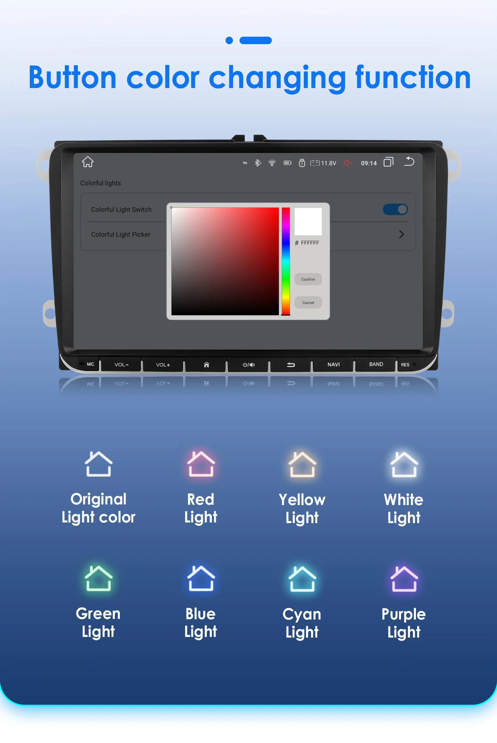 Autoradio Android 14 für VW Volkswagen Golf Polo Skoda Rapid Octavia Passat b6 Tiguan Carplay GPS Auto Multimedia Player Carplay – Detail 19