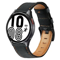 Vintage Leather Watch Strap - Compatible with Various Smartwatches (20mm & 22mm) for 22mm watch band (Black 09)