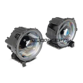 MP 컨셉 타노스 LED 헤드라이트, 블랙 하우징, 클리어 렌즈, 2018 2023 지프 랭글러 JL용