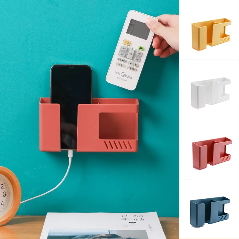 MultifunctionalWallmountedStorageBoxPunchfreeMobilePhoneRemoteControlStorageRack