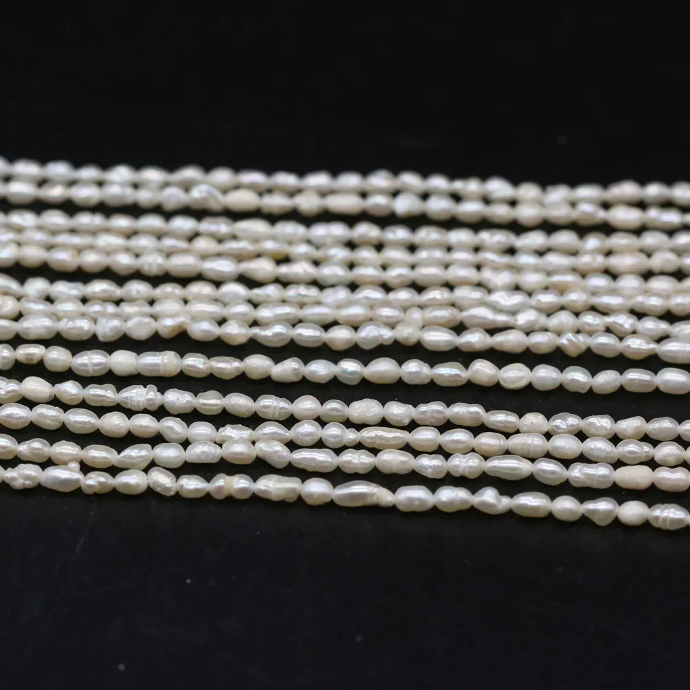 Natural Pearl Loose Beads A Level Cultured Freshwater White Pearl Beading Charms for Jewelry Making Necklace Bracelet 3-4mm