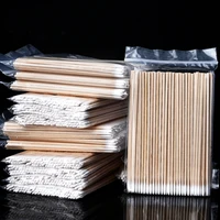100/300/500Pcs Nails Wood Swab Cleaning Sticks Bud Tip Wooden Cotton Head Manicure Detail Corrector Nail Polish Remover 10cm 2
