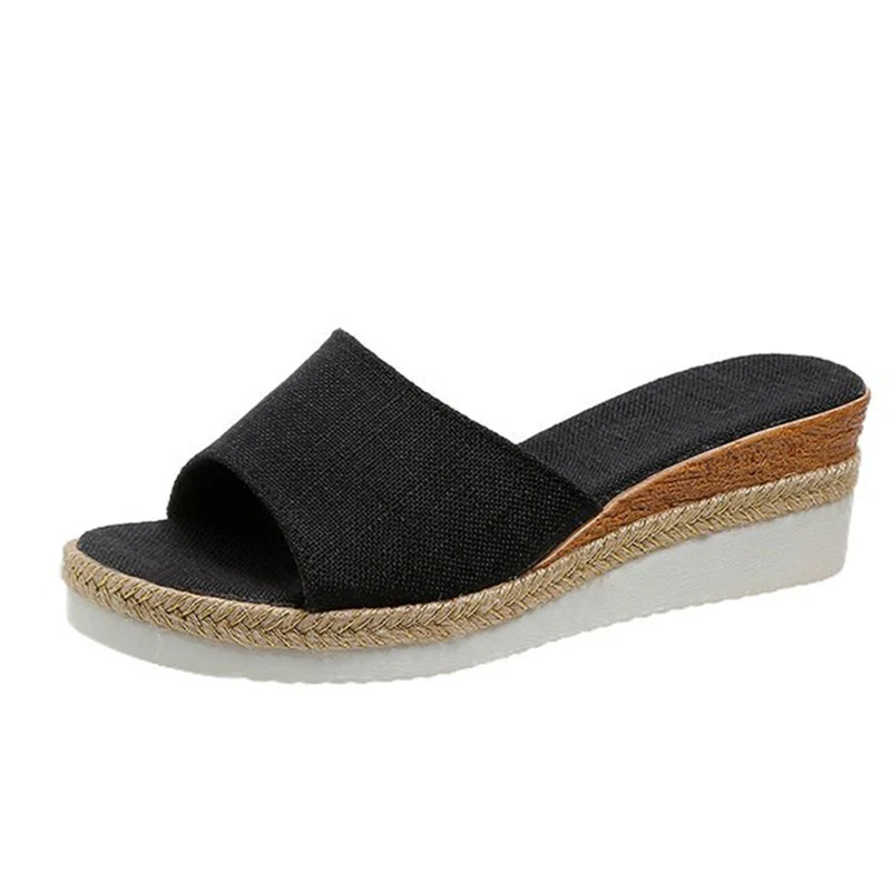 Women Sandals Elegant Woman Shoes With Low Heels Wedge Sandals Summer Zapatos Mujer Peep Toe Platform Sandals Ladies Slippers