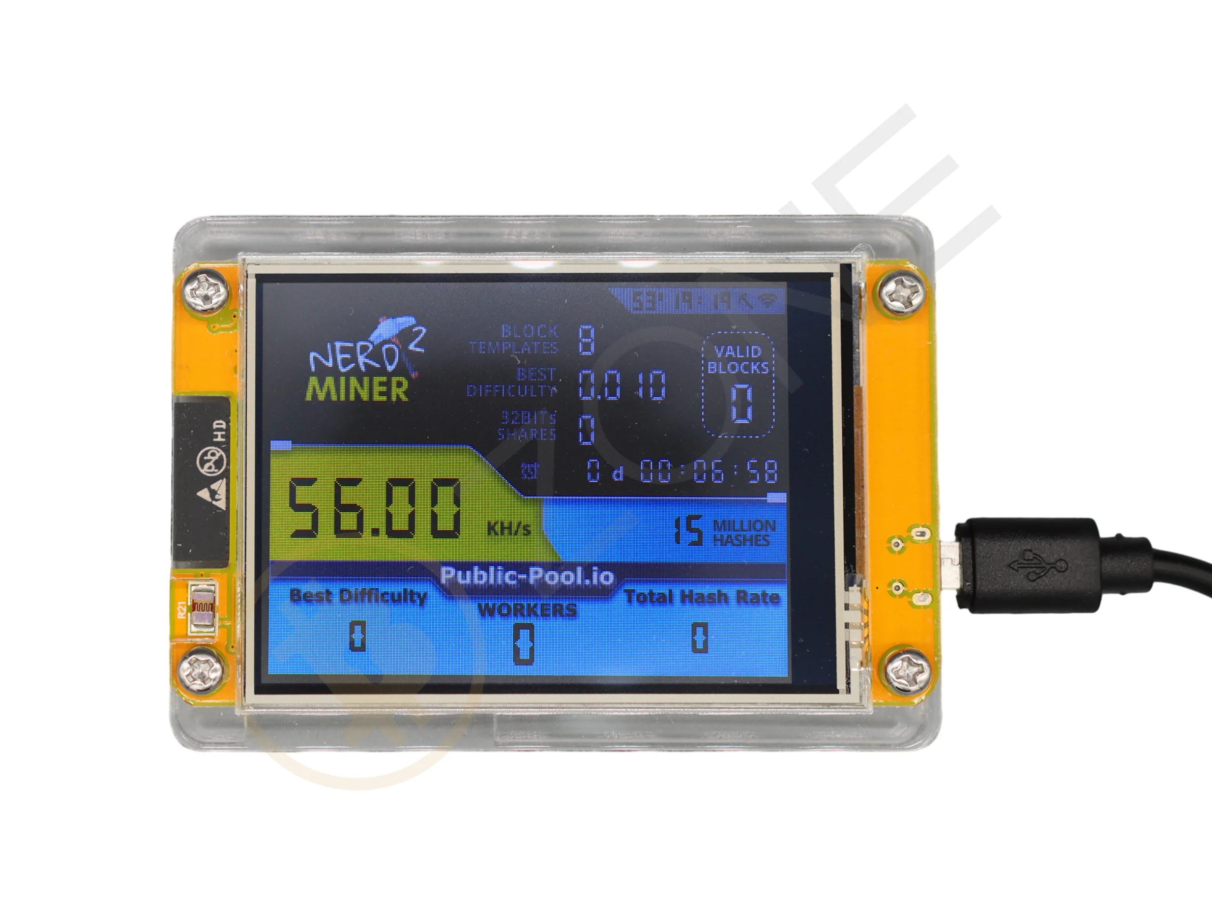 Solo Crypto Miner NM Miner 2.8 Screen - 980kh/s WiFi ESP32 Plug And Play  Crypto Miner Bitcoin Miner