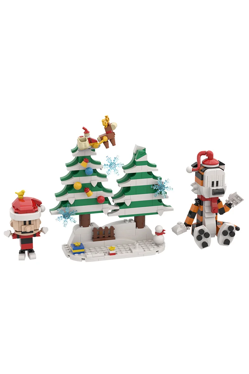 MOC Calvined und Hobbes Baustein Anime Puppe 3D Kunst Gemälde Cartoon Tiger Action Figur Ziegel Spielzeug Erwachsene Geschenk Für Kind – Detail 16