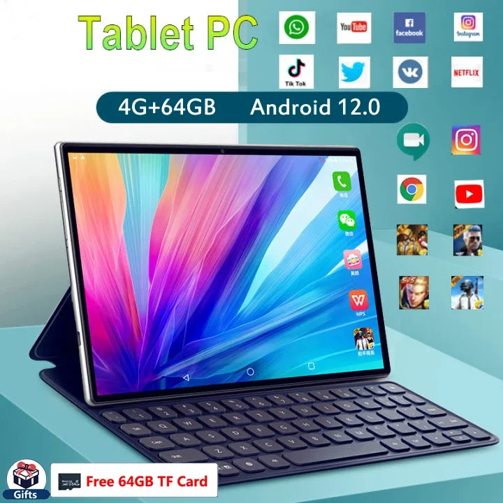 

2024 New HD Screen Global Android 12.0 Tablet 4G+64GB+Free 64GB TF Card Tablet PC 5G Dual SIM Card Or WIFI TABLET