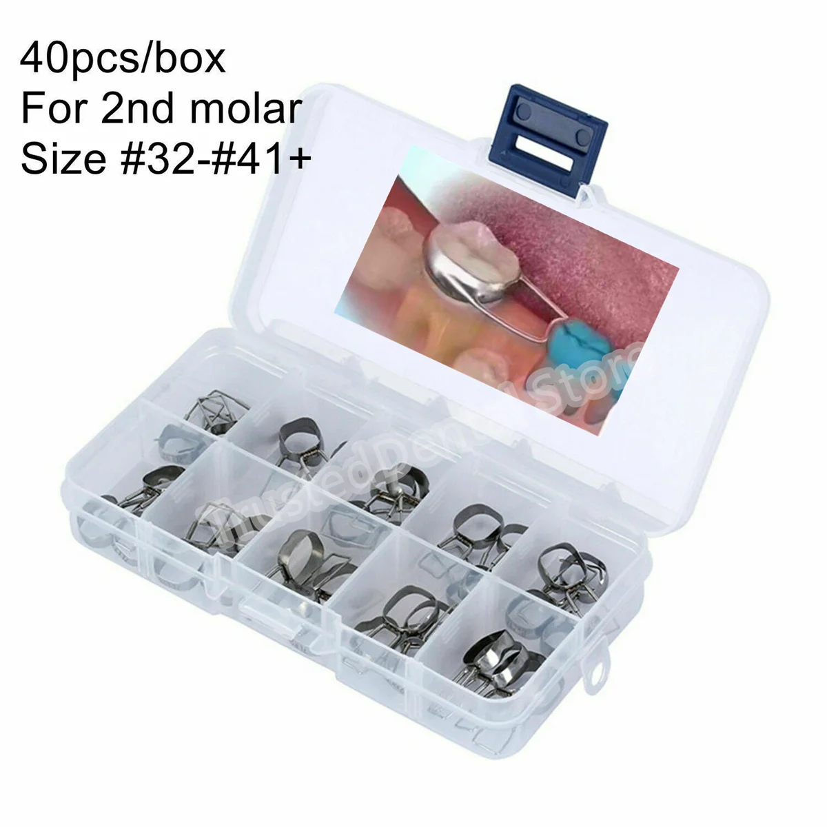 

Dental Orthodontic Gap Retainer Braces Preformed 2nd Molar Space Maintainer Bands 32#-41#