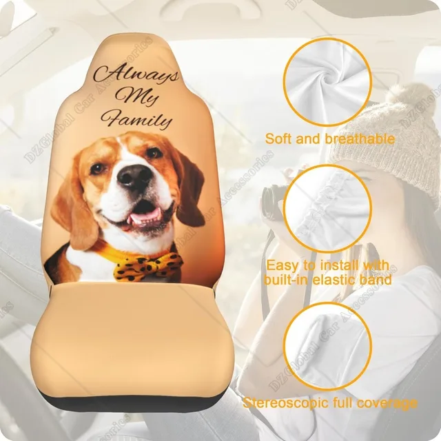 Custom Car Seat Covers for Cars Front Seats 2pcs Personalized Add Your Text Photo Protector Cover Elastic Soft Auto Decor 5